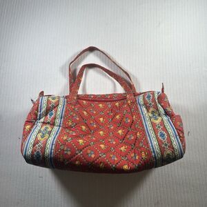 Pierre Deux French Country Quilted Duffle Bag Red Floral Paisley Vintage NWT